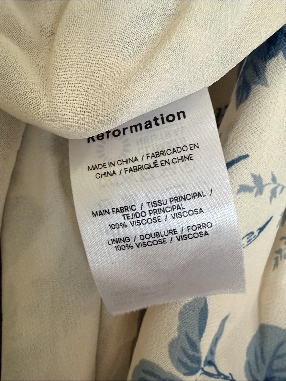Reformation Petites Kourtney Midi Dress Size 0P, Floral Light Blue Ivory, NWT - Picture 14 of 15